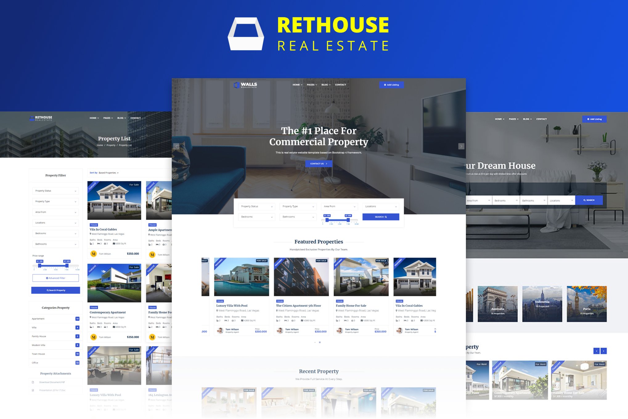 Imagen de portada de Rethouse - Real Estate HTML Template (plantilla web)
