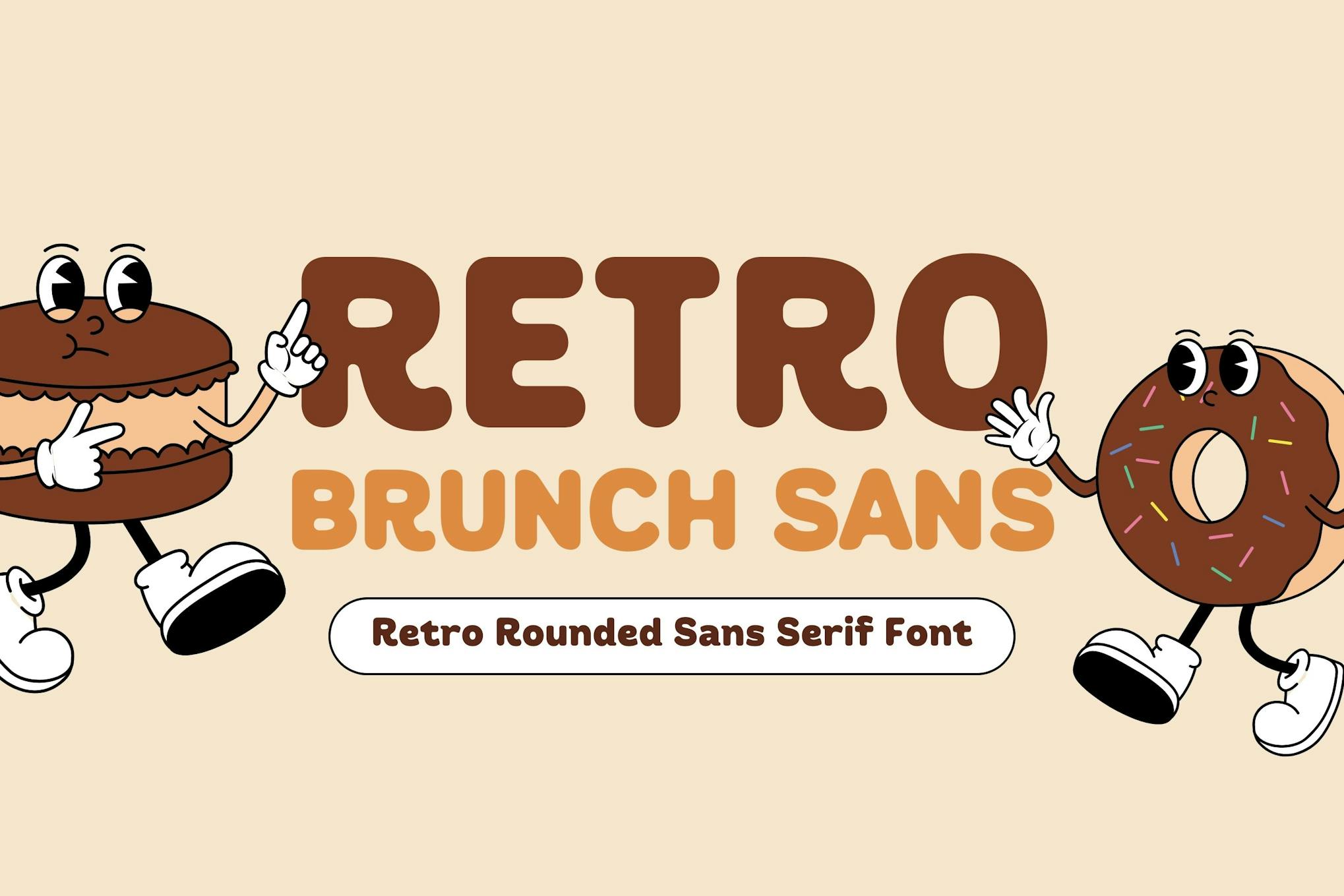 Imagen de portada de Retro Brunch Sans - Rounded Display Font (fuente)