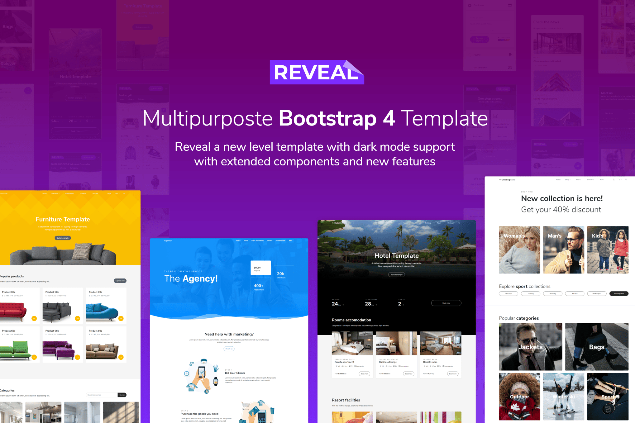 Imagen de portada de Reveal - Multi-Purpose Bootstrap 4 Template (plantilla web)