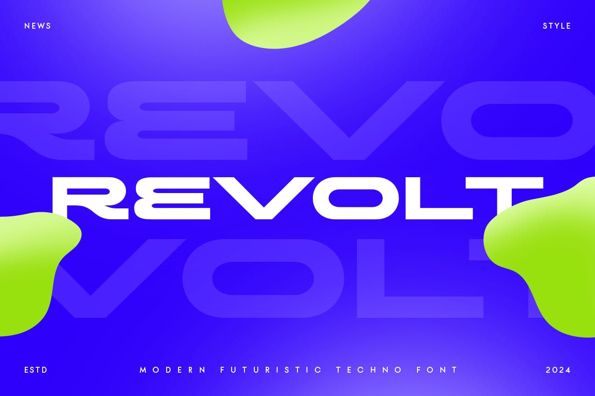 Imagen de portada de REVOLT - Neo Brutalism Futuristic Techno Font (fuente)