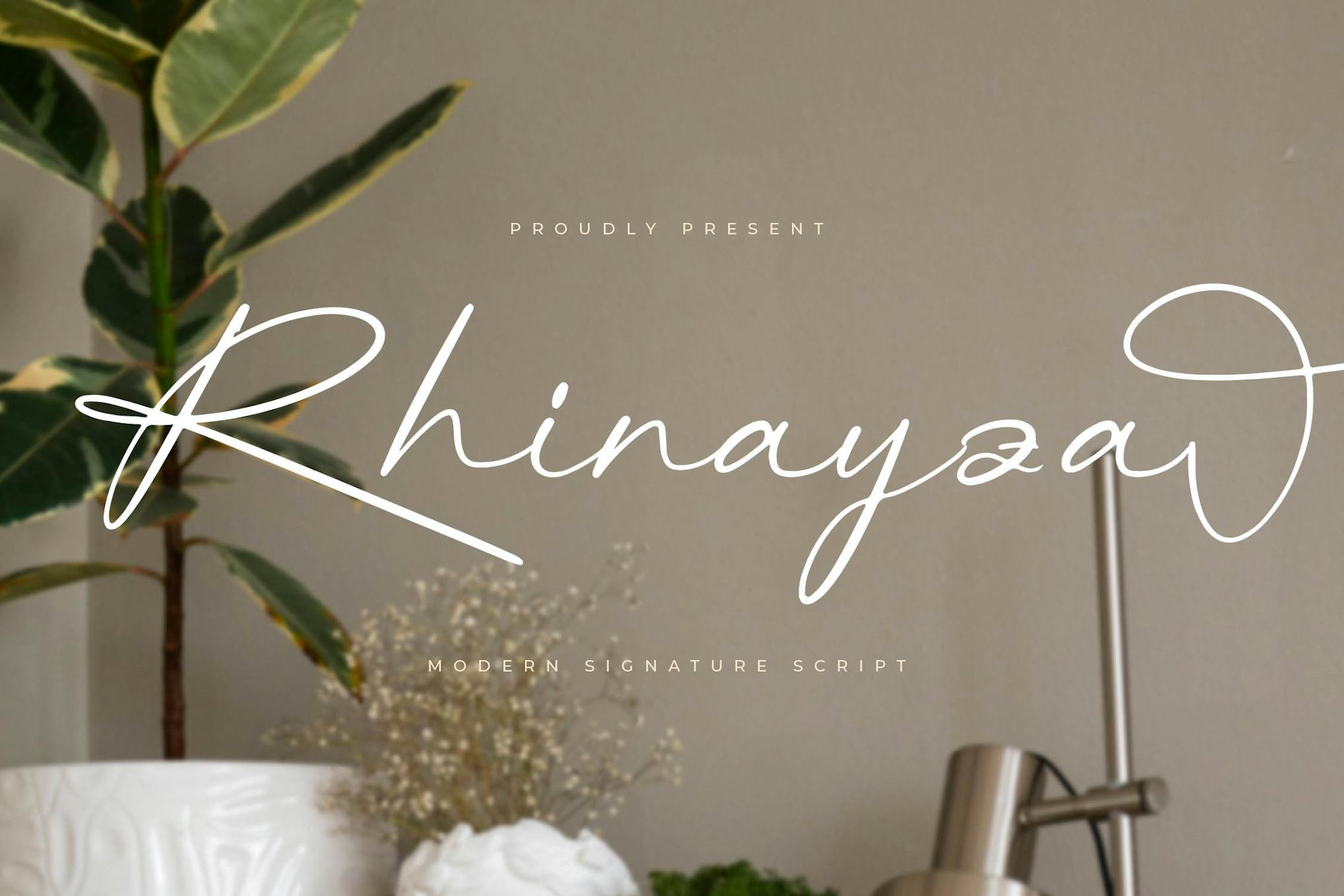 Imagen de portada de Rhinayza Modern Signature Script (fuente)