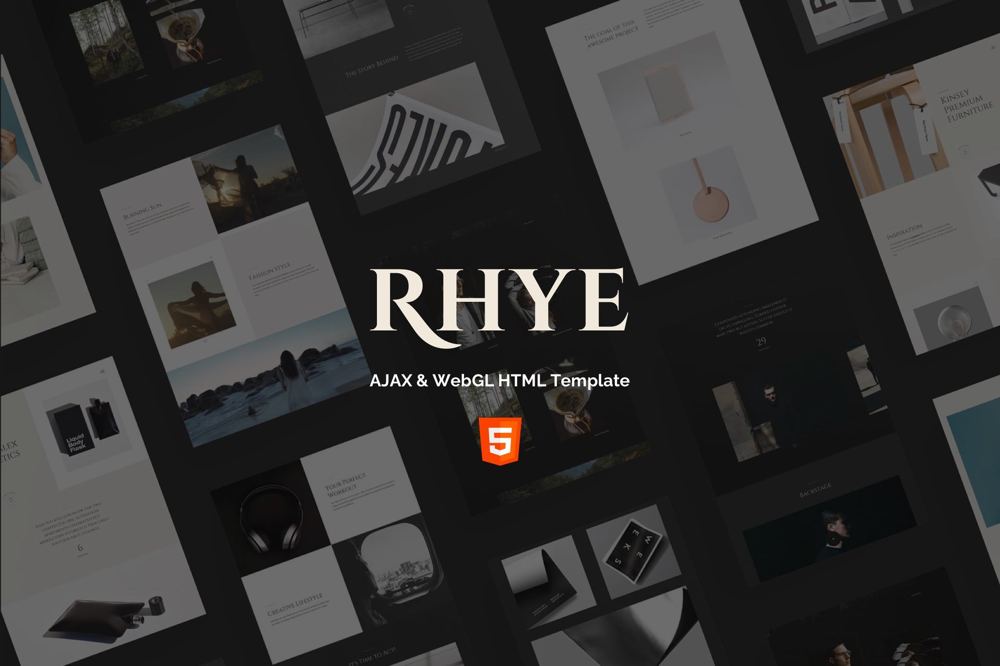 Imagen de portada de Rhye – Creative AJAX HTML5 Template (plantilla web)