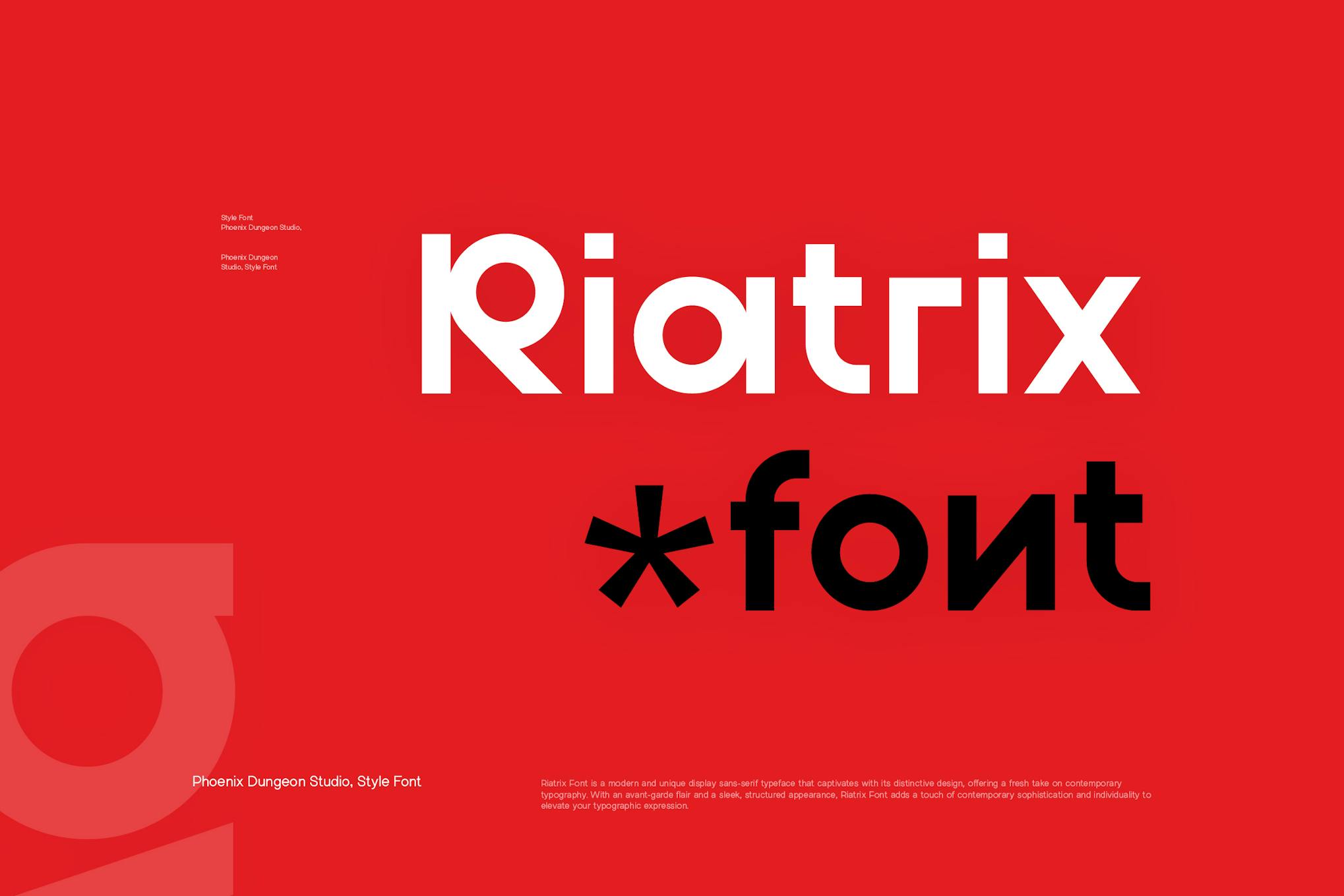Imagen de portada de Riatrix Font (fuente)
