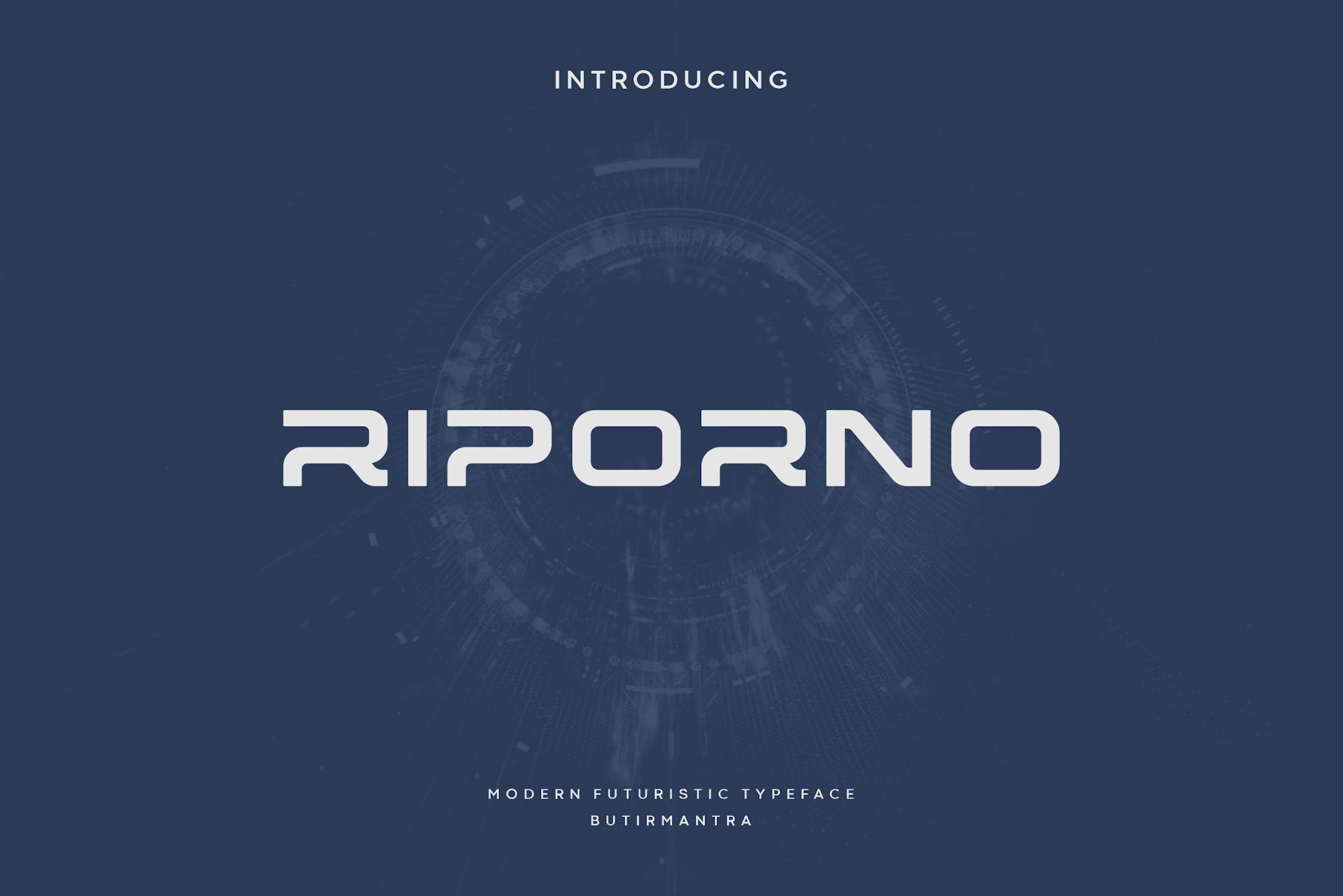 Imagen de portada de Riporno - Futuristic Font (fuente)