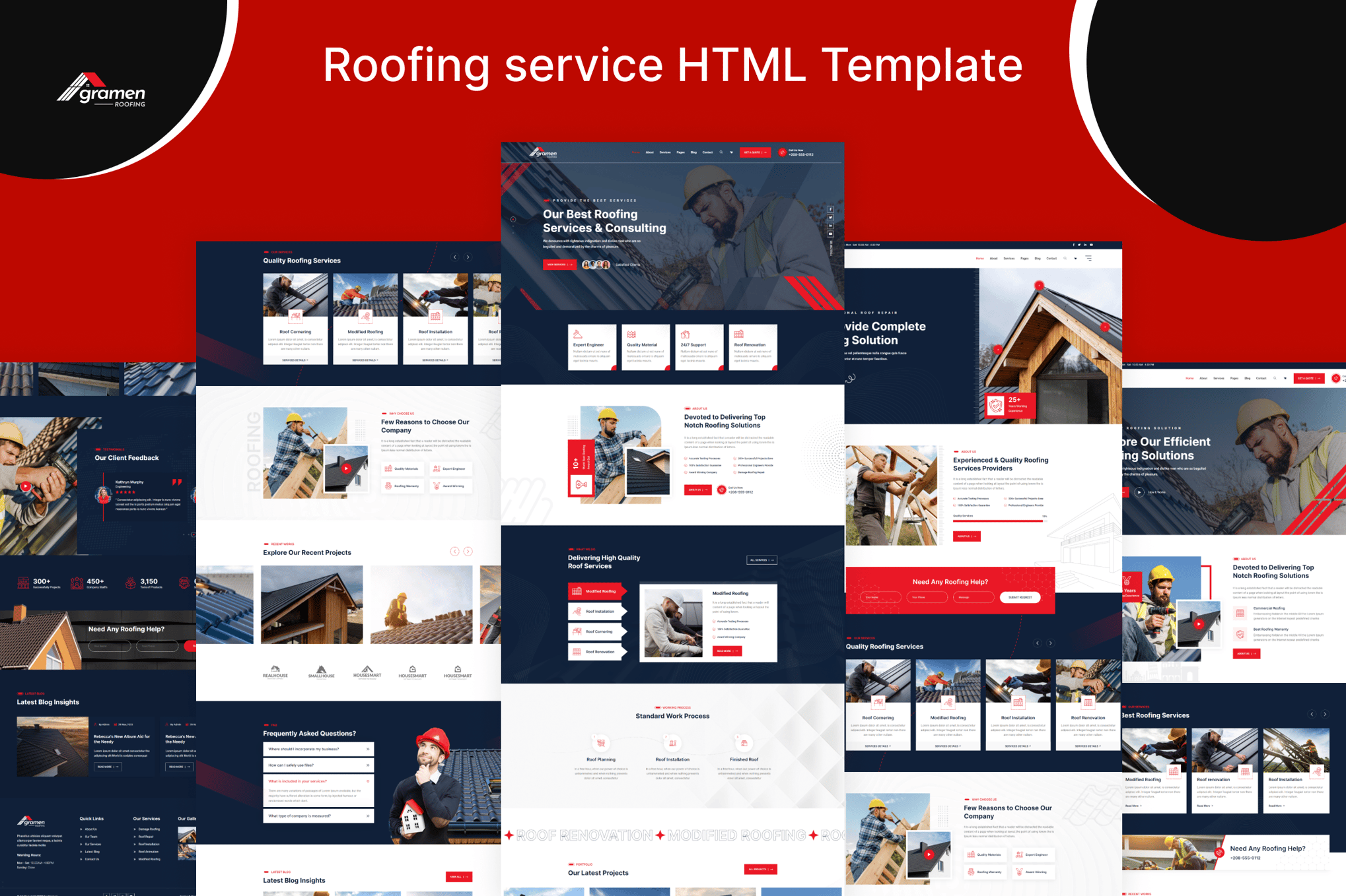 Imagen de portada de Roofing Services HTML Template (plantilla web)