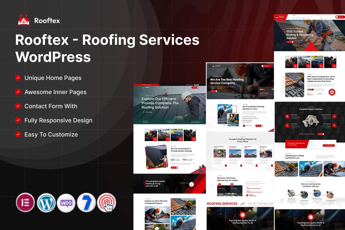 Imagen de portada de Rooftex – Roofing Services WordPress (tema)
