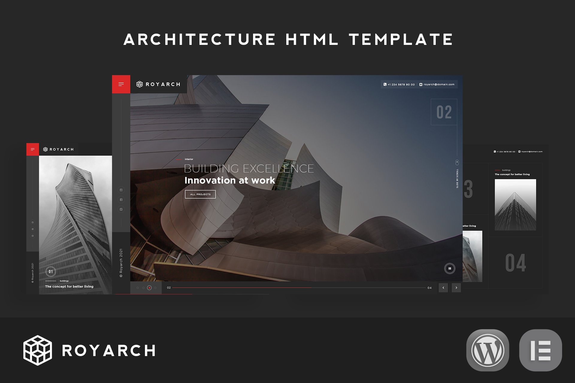 Imagen de portada de Royarch - Architecture HTML Template (plantilla web)