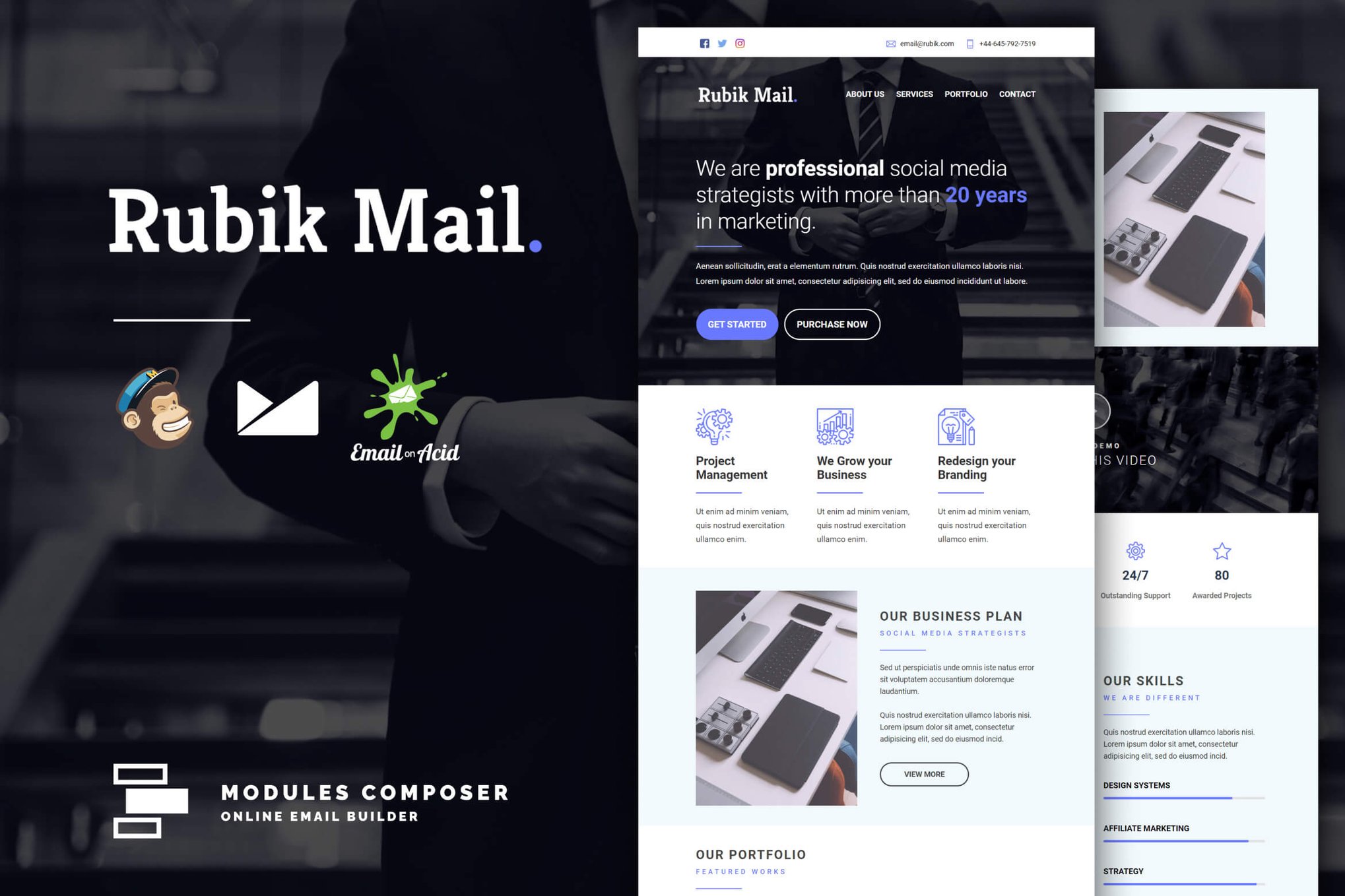 Imagen de portada de Rubik - Agency & Startup Responsive Email (plantilla web)