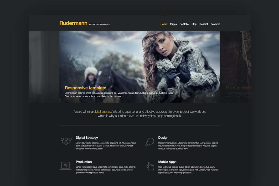 Imagen de portada de Rudermann - Responsive Retina Ready HTML Template (plantilla web)