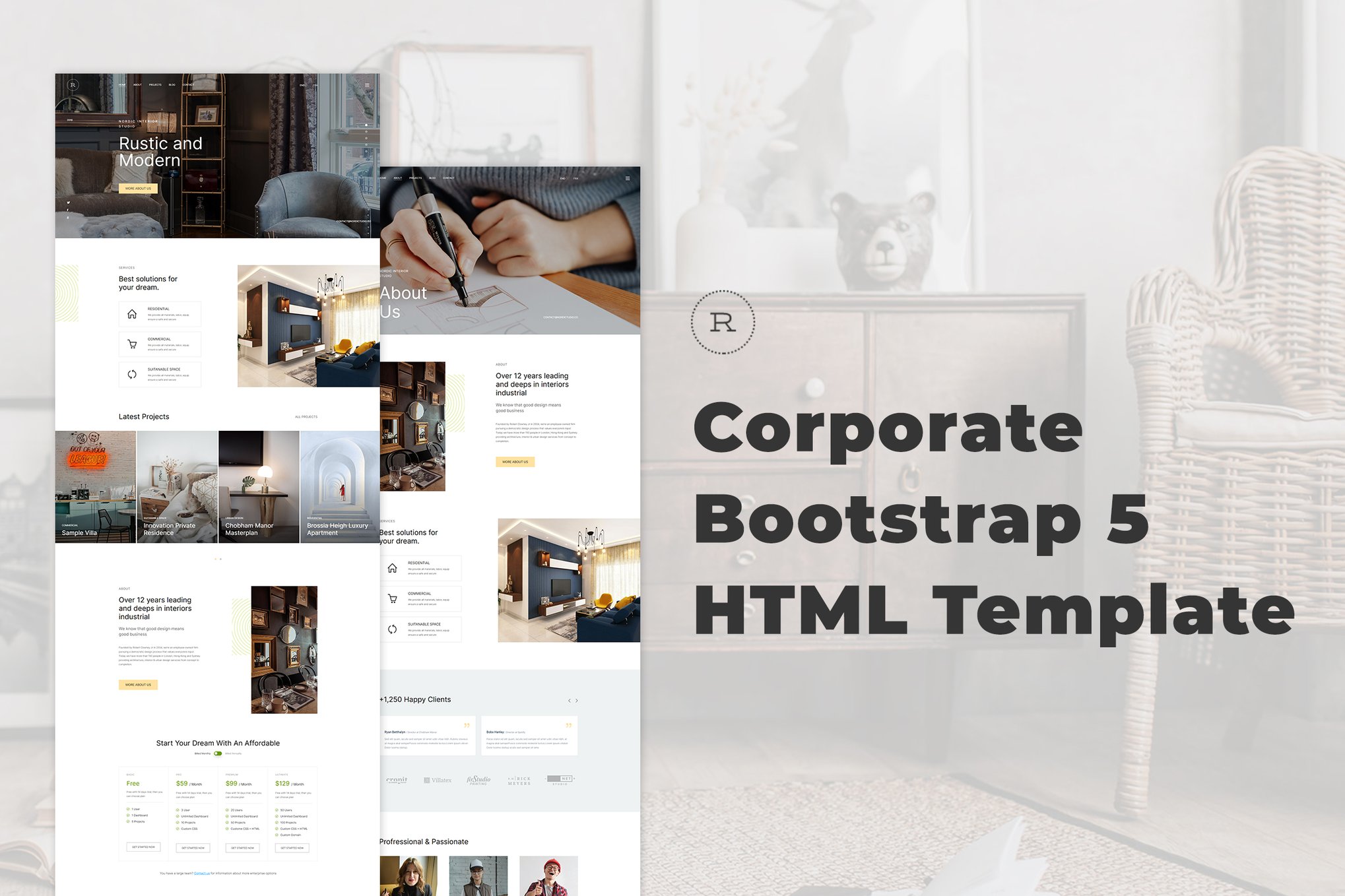 Imagen de portada de Rustic - Corporate Bootstrap 5 HTML Template (plantilla web)