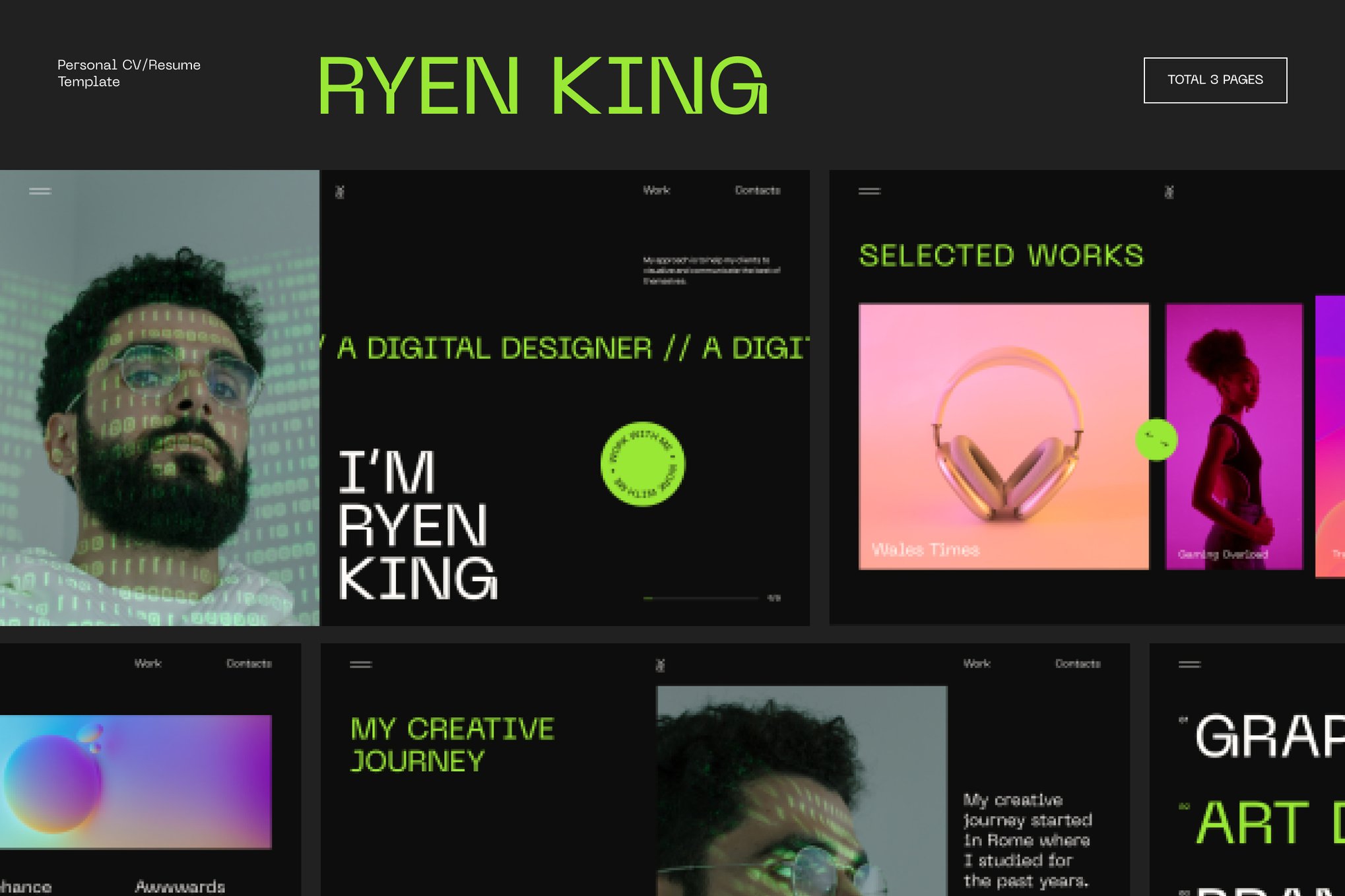 Imagen de portada de Ryen King - Personal CV/Resume HTML Template (plantilla web)