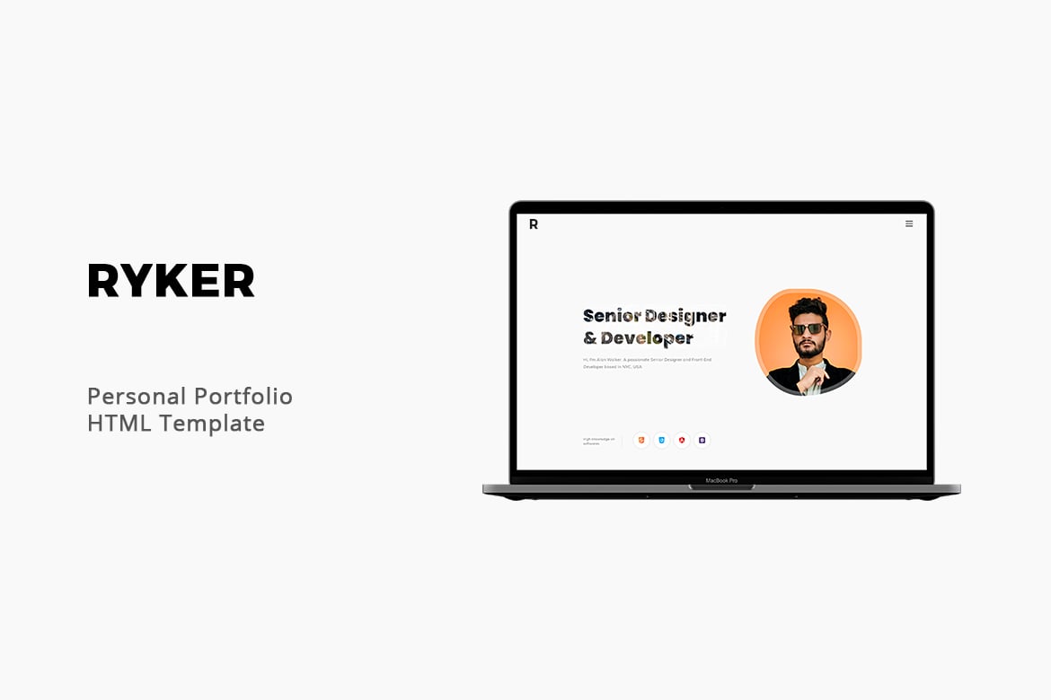 Imagen de portada de Ryker - Personal Portfolio Template (plantilla web)