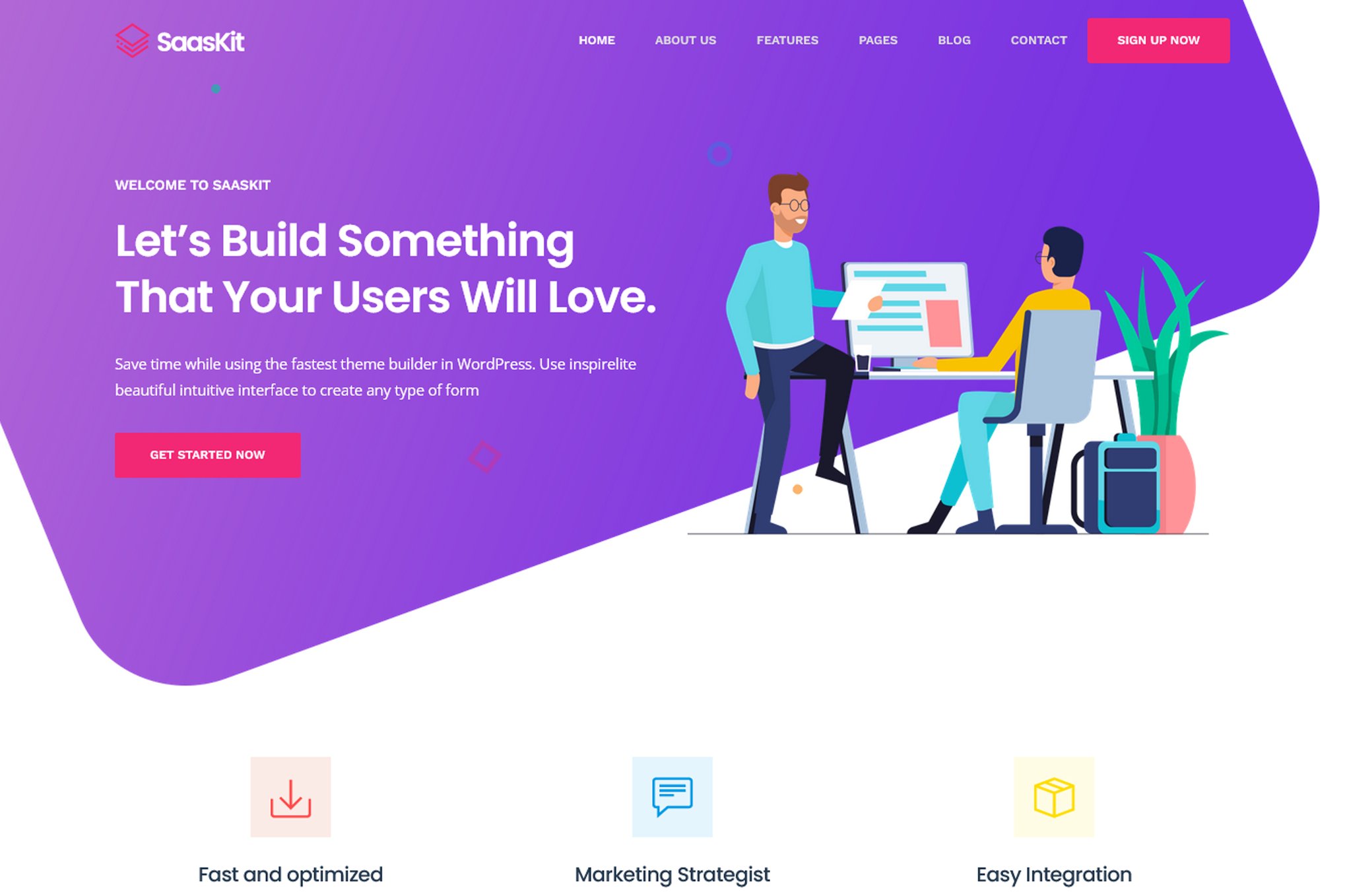 Imagen de portada de SaasKit - Saas Startup HTML Template (plantilla web)