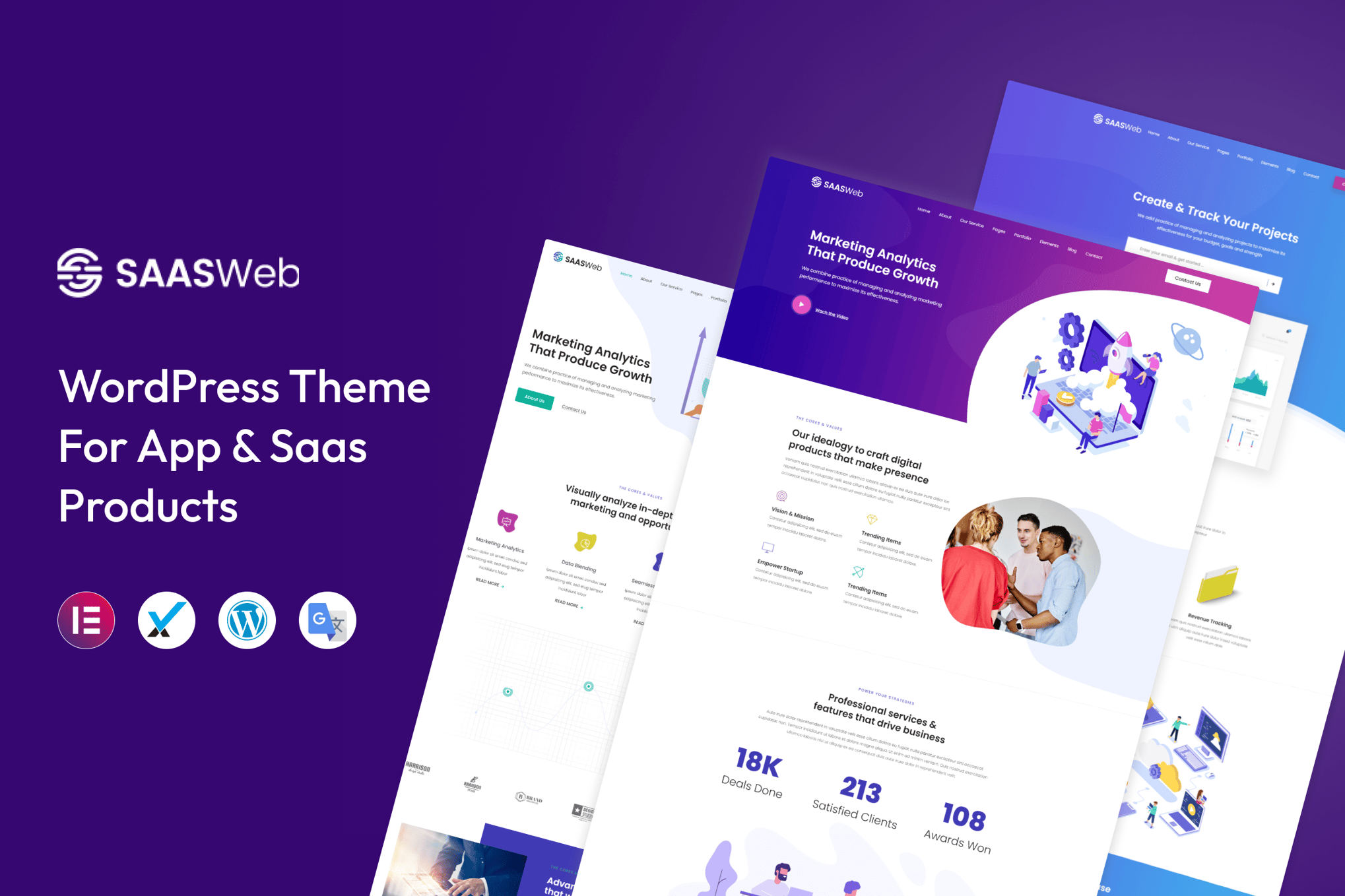 Imagen de portada de Saasweb - WordPress Theme For App & Saas Products (tema)