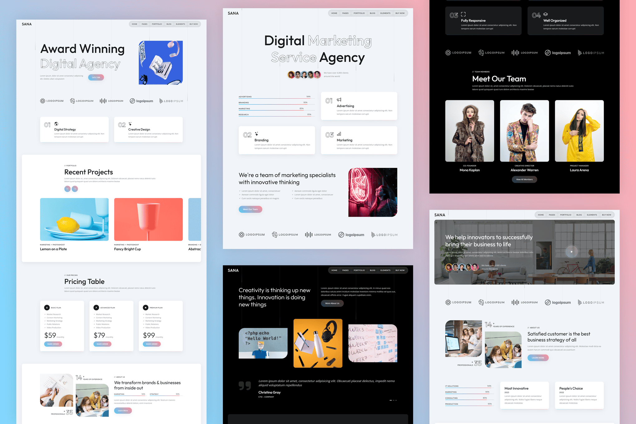 Imagen de portada de Sana - NextJS Creative Multipurpose Template (plantilla web)