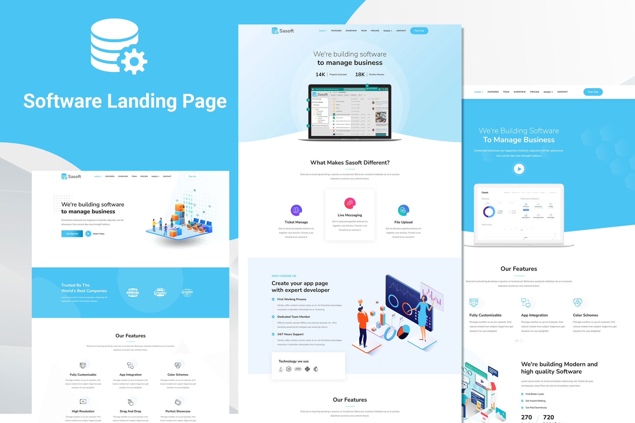 Imagen de portada de Sasoft - Software Landing Page (plantilla web)