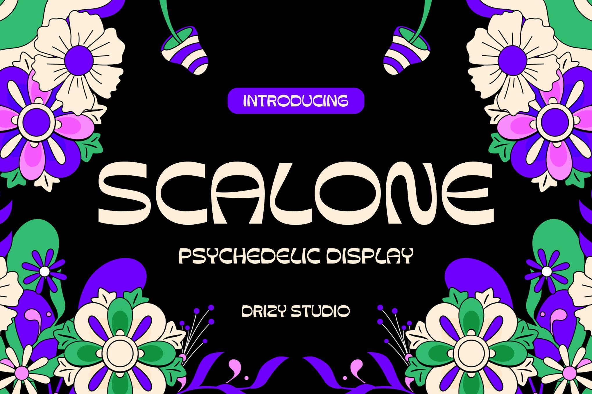 Imagen de portada de Scalone - Psychedelic Display Font (fuente)