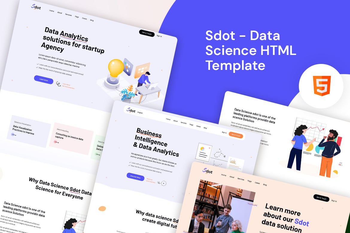 Imagen de portada de Sdot - Data Science HTML Template (plantilla web)