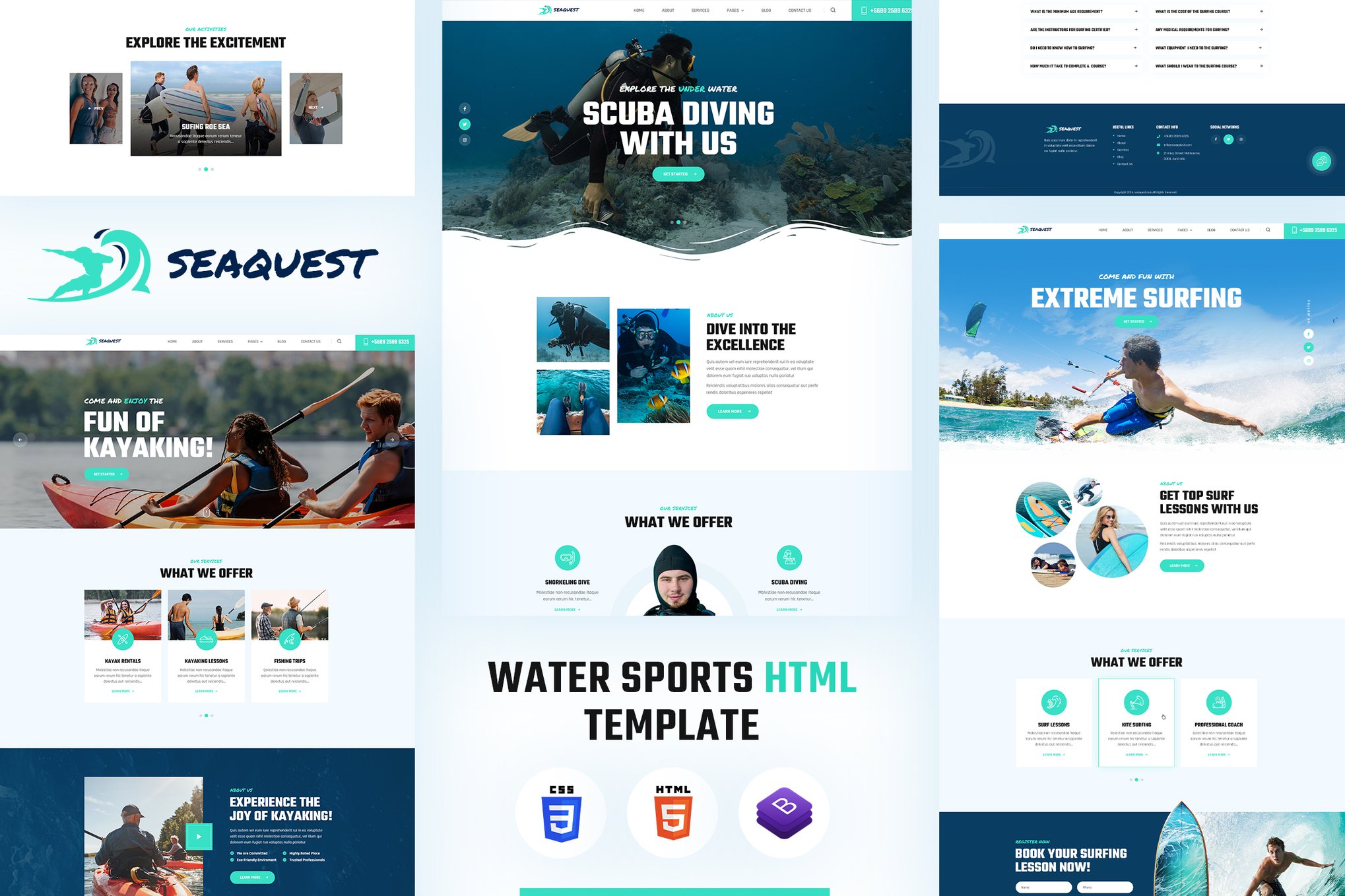 Imagen de portada de Seaquest | Water Sports HTML Template (plantilla web)