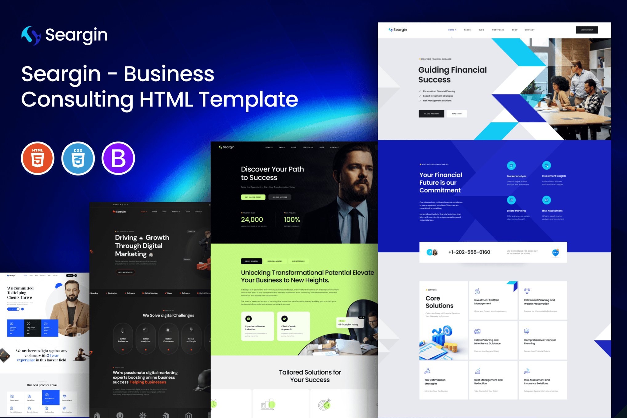 Imagen de portada de Seargin - Business Consulting HTML Template (plantilla web)
