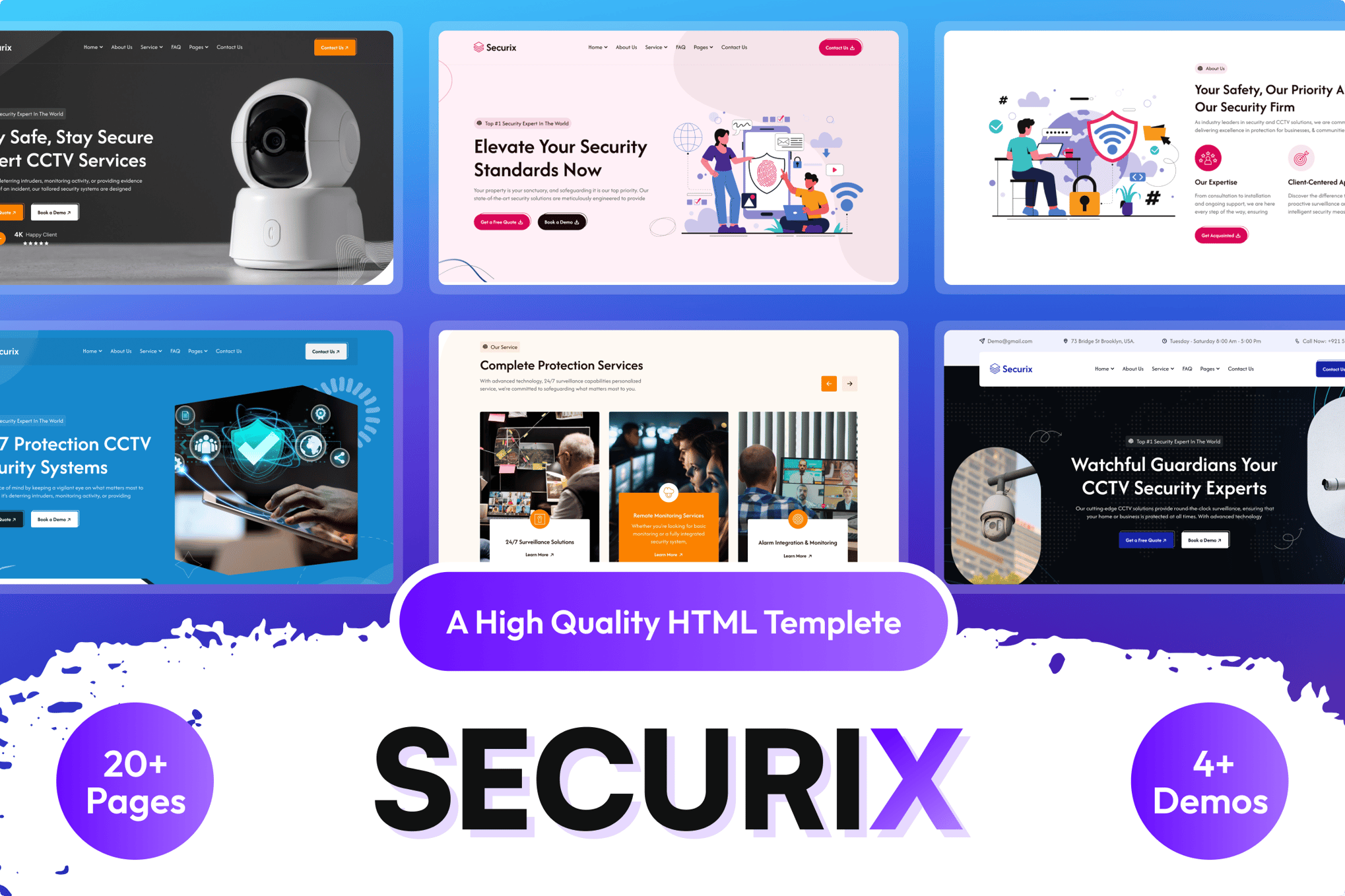 Imagen de portada de Securix - Security & CCTV Camera HTML Template (plantilla web)