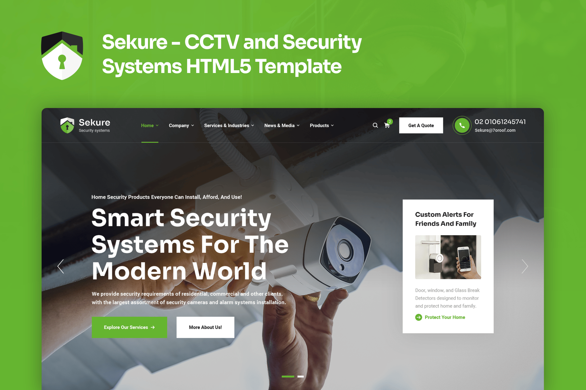 Imagen de portada de Sekure - CCTV and Security Systems HTML5 Template (plantilla web)