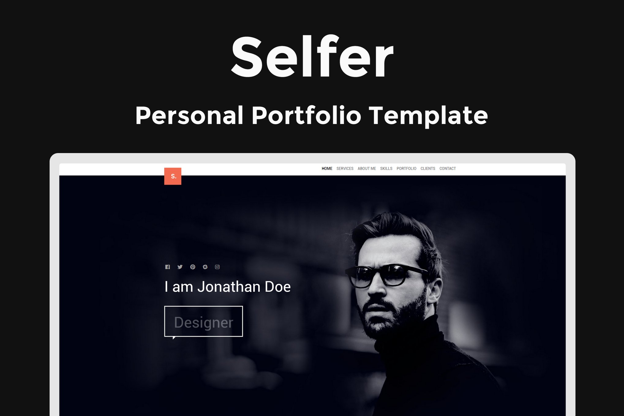 Imagen de portada de Selfer - Personal Portfolio Template (plantilla web)