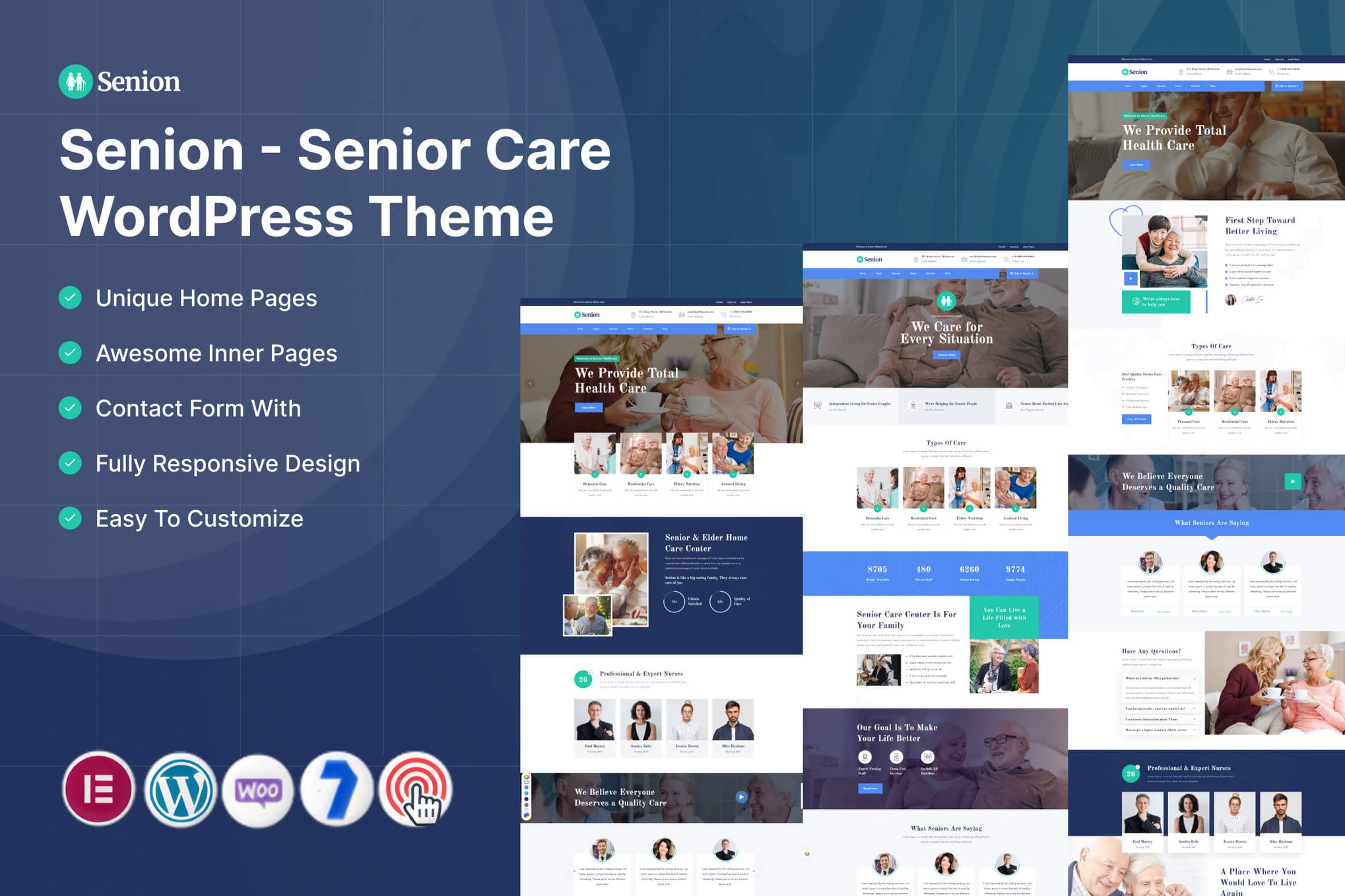 Imagen de portada de Senion - Senior Care WordPress Theme (tema)