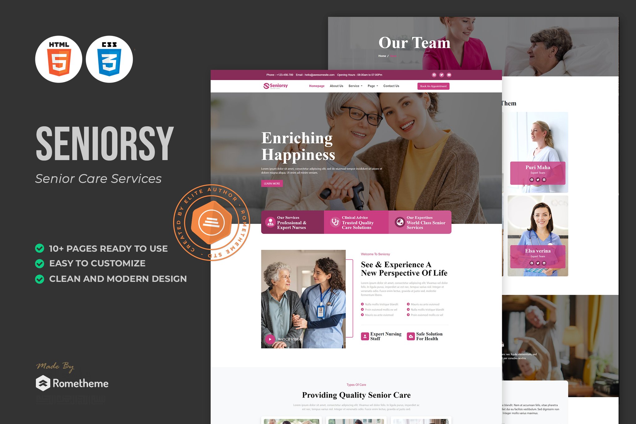 Imagen de portada de Seniorsy - Senior Care Services HTML Template (plantilla web)