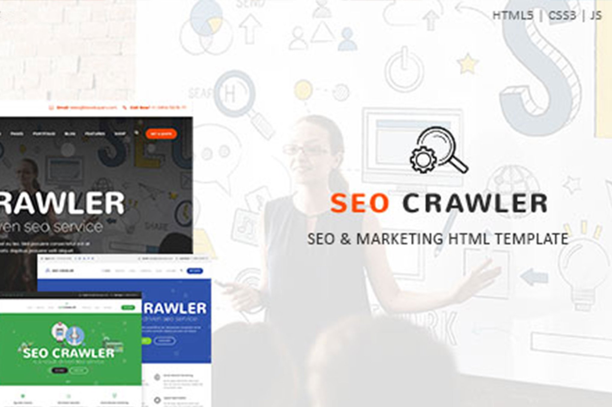 Imagen de portada de SEO Crawler - Digital Marketing Agency HTML Templa (plantilla web)