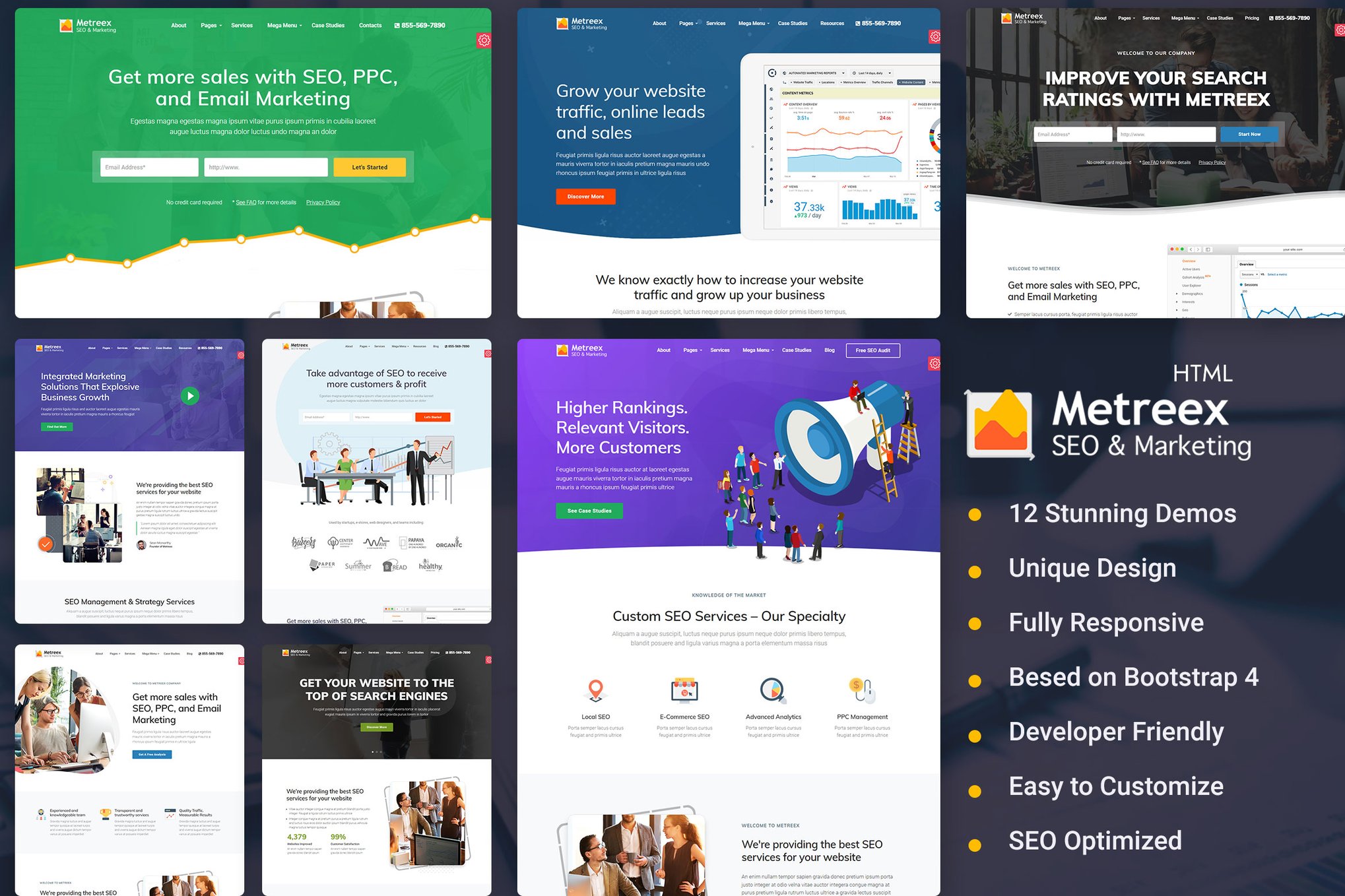 Imagen de portada de SEO & Digital Marketing Agency Landing HTML Pages (plantilla web)