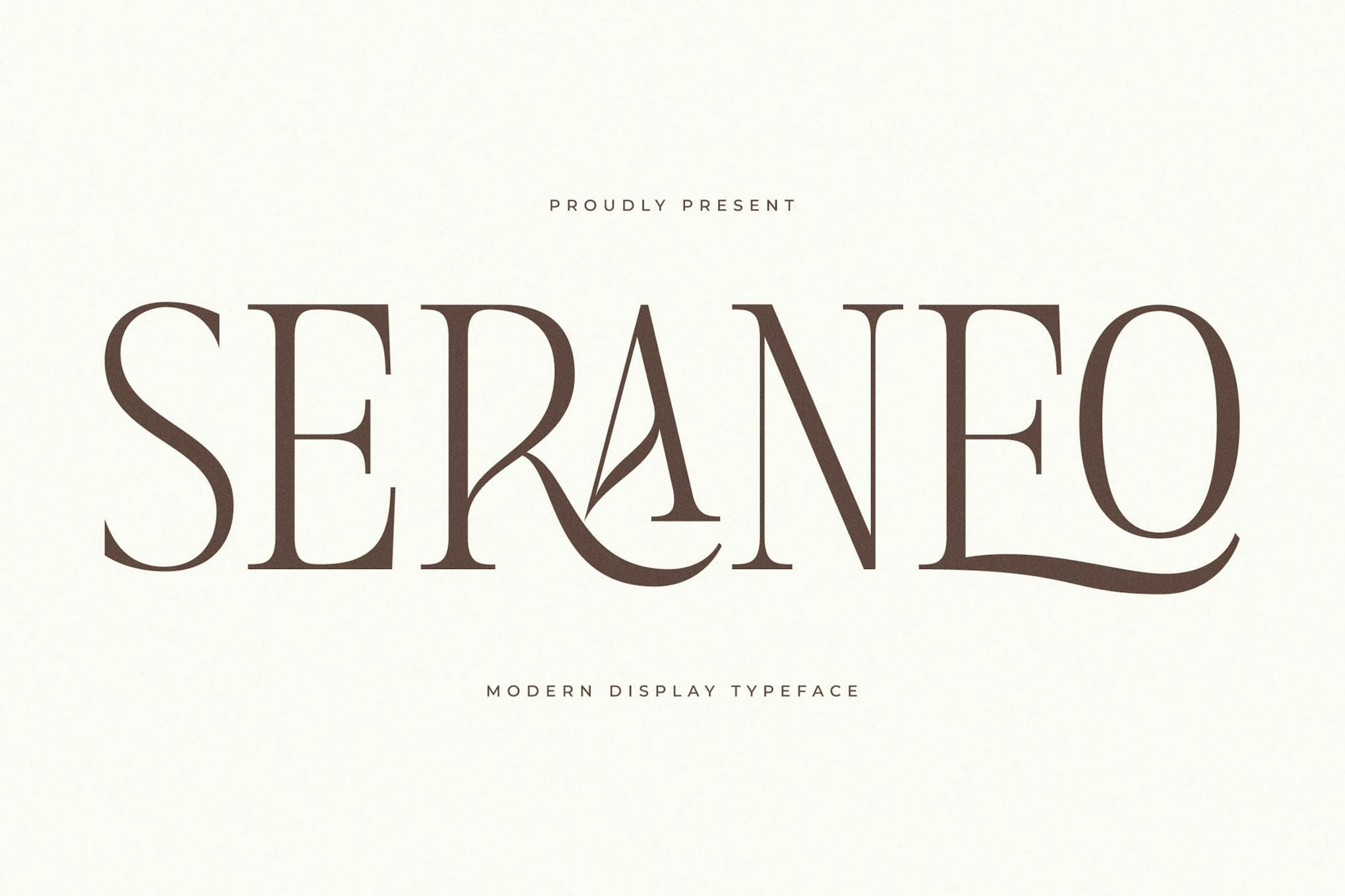 Imagen de portada de Seraneo Modern Display Typeface Font (fuente)
