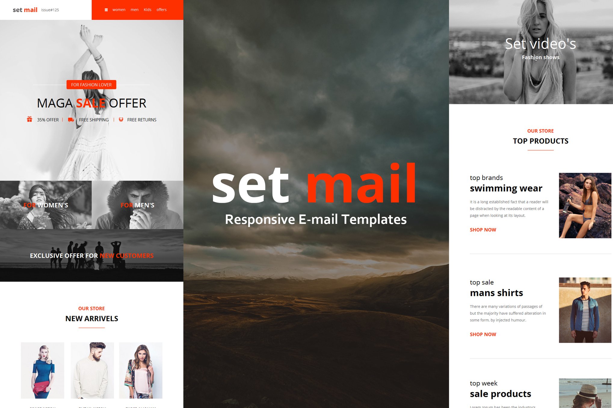 Imagen de portada de Set Mail - Responsive E-mail Template (plantilla web)