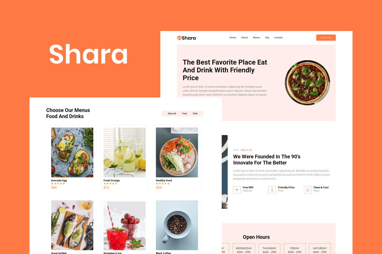 Imagen de portada de Shara - Food & Drink Landing Page Template (plantilla web)