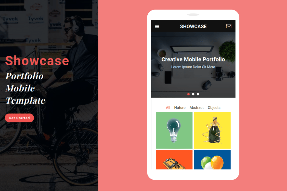 Imagen de portada de Showcase - Portfolio Mobile Template (plantilla web)