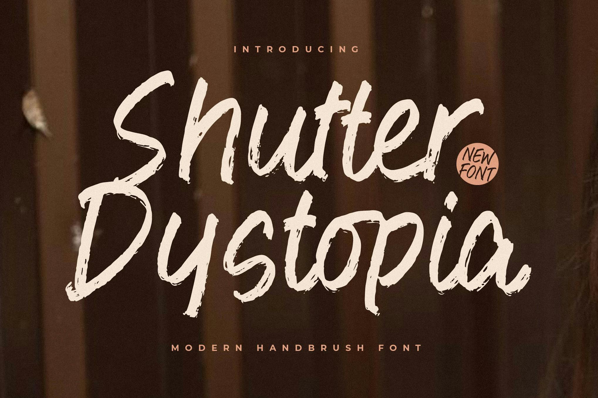 Imagen de portada de Shutter Dystopia Modern Handbrush Font (fuente)