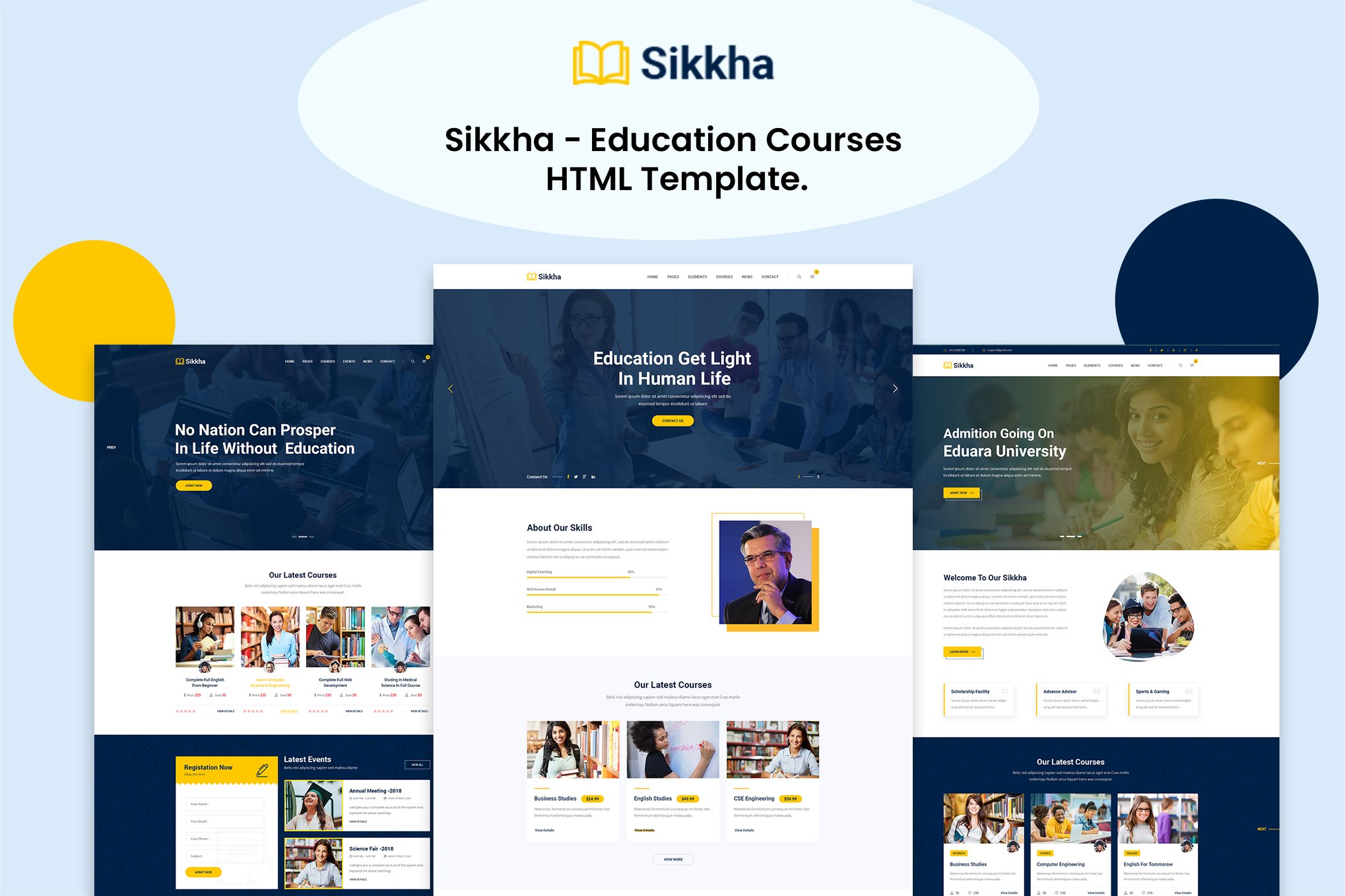 Imagen de portada de Sikkha - Education HTML Template (plantilla web)