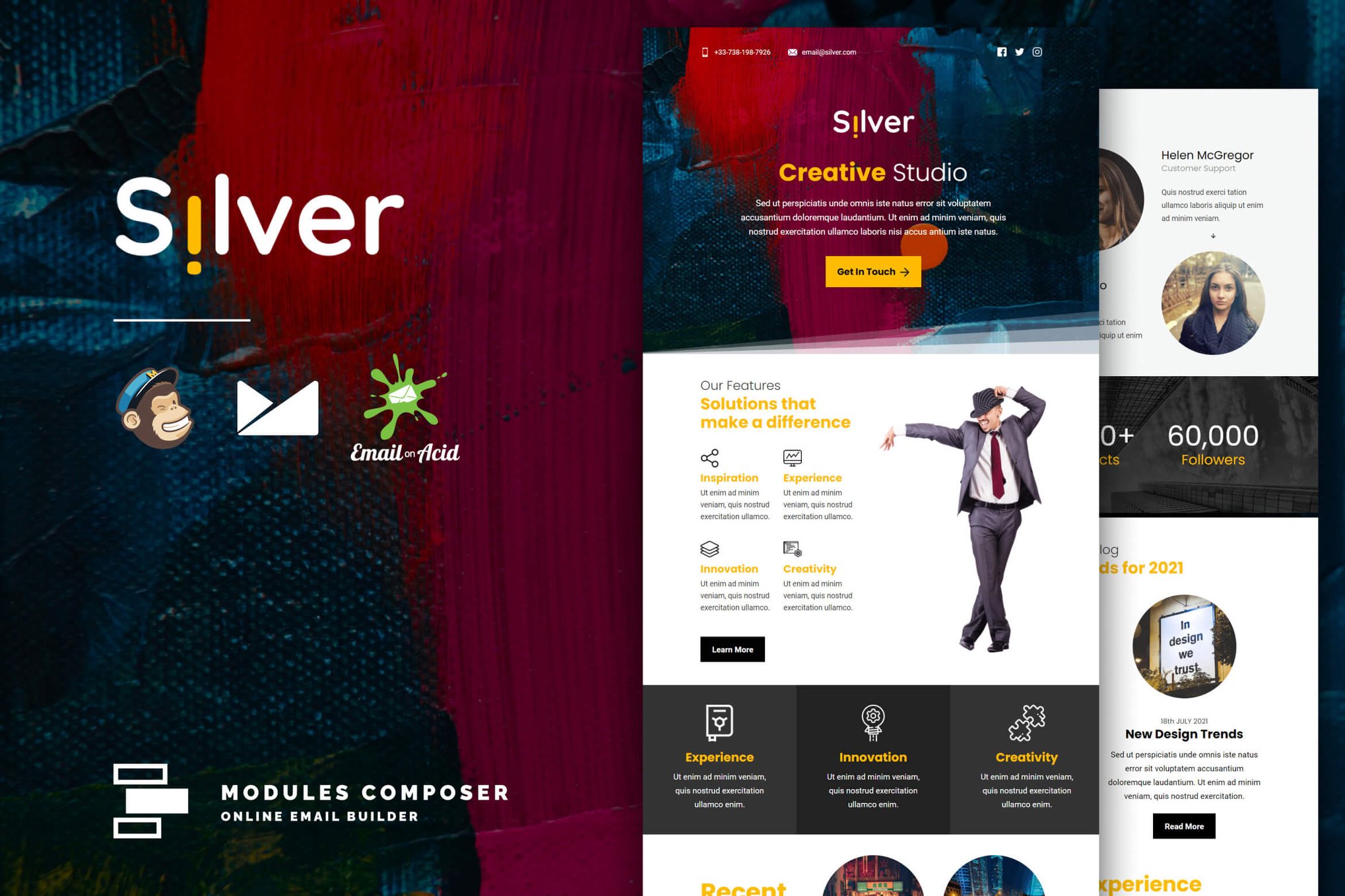 Imagen de portada de Silver - Agency & Startup Responsive Email (plantilla web)