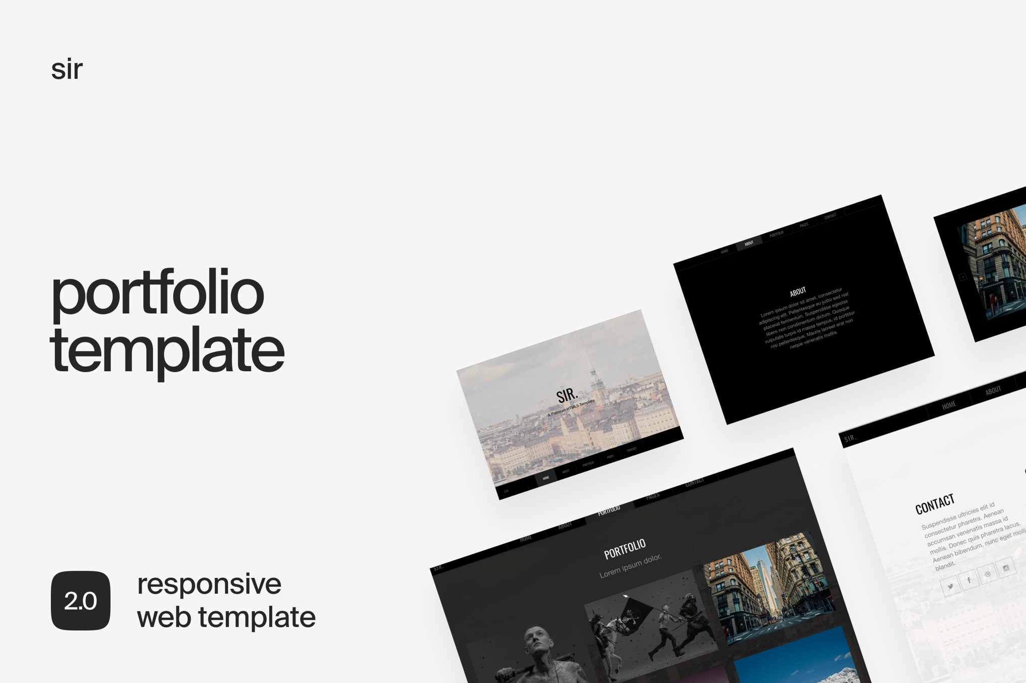Imagen de portada de Sir | Responsive HTML Portfolio Template (plantilla web)