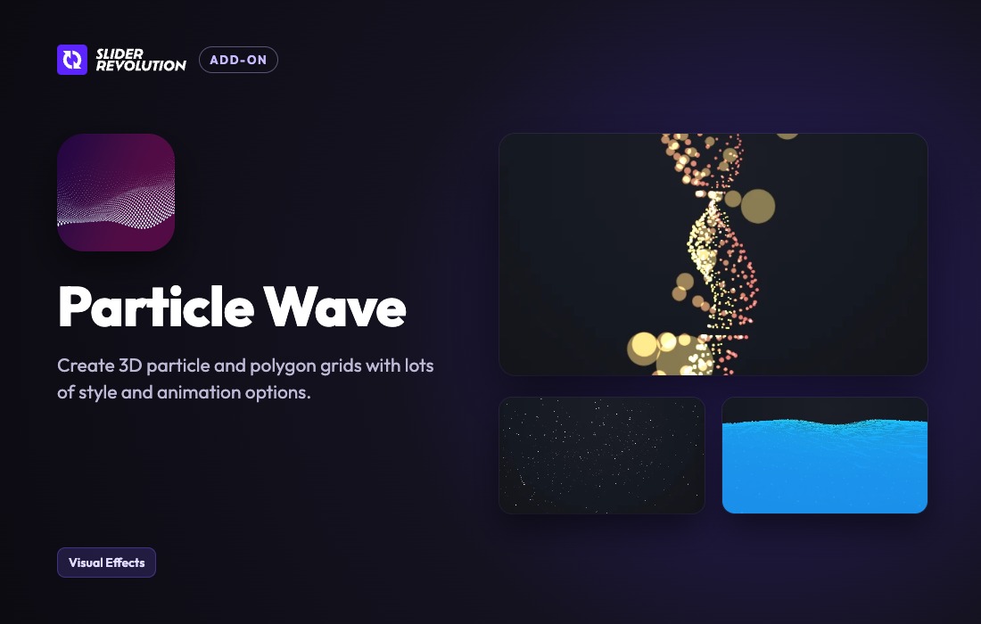 Imagen de portada de Slider Revolution Particle Wave Addon (plugin)