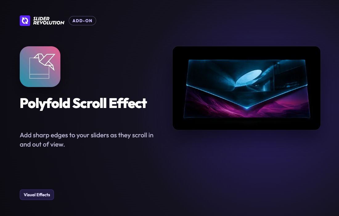 Imagen de portada de Slider Revolution Polyfold Scroll Effect Addon (plugin)