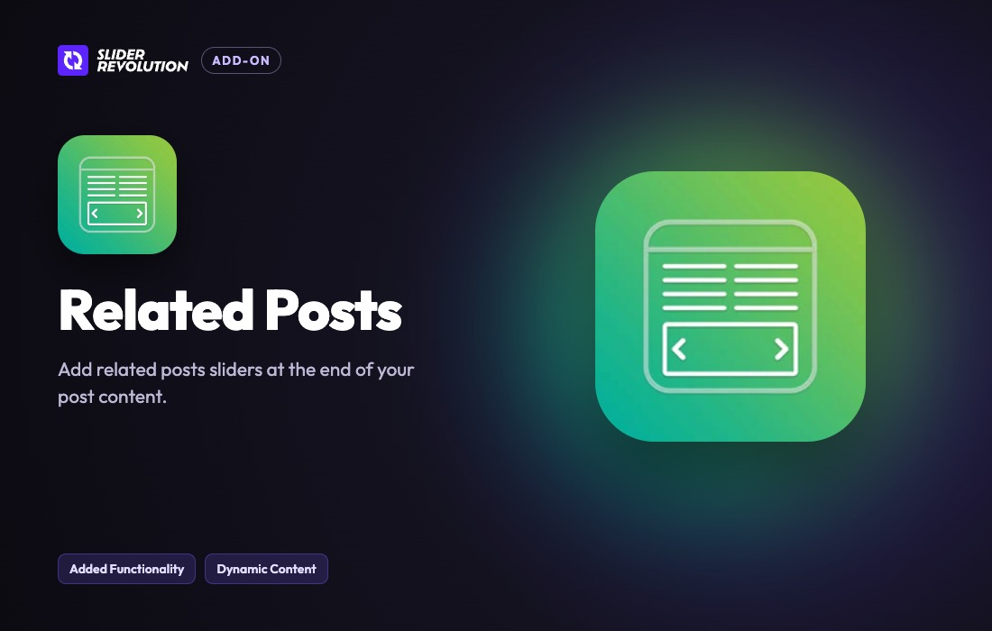 Imagen de portada de Slider Revolution Related Posts Addon (plugin)