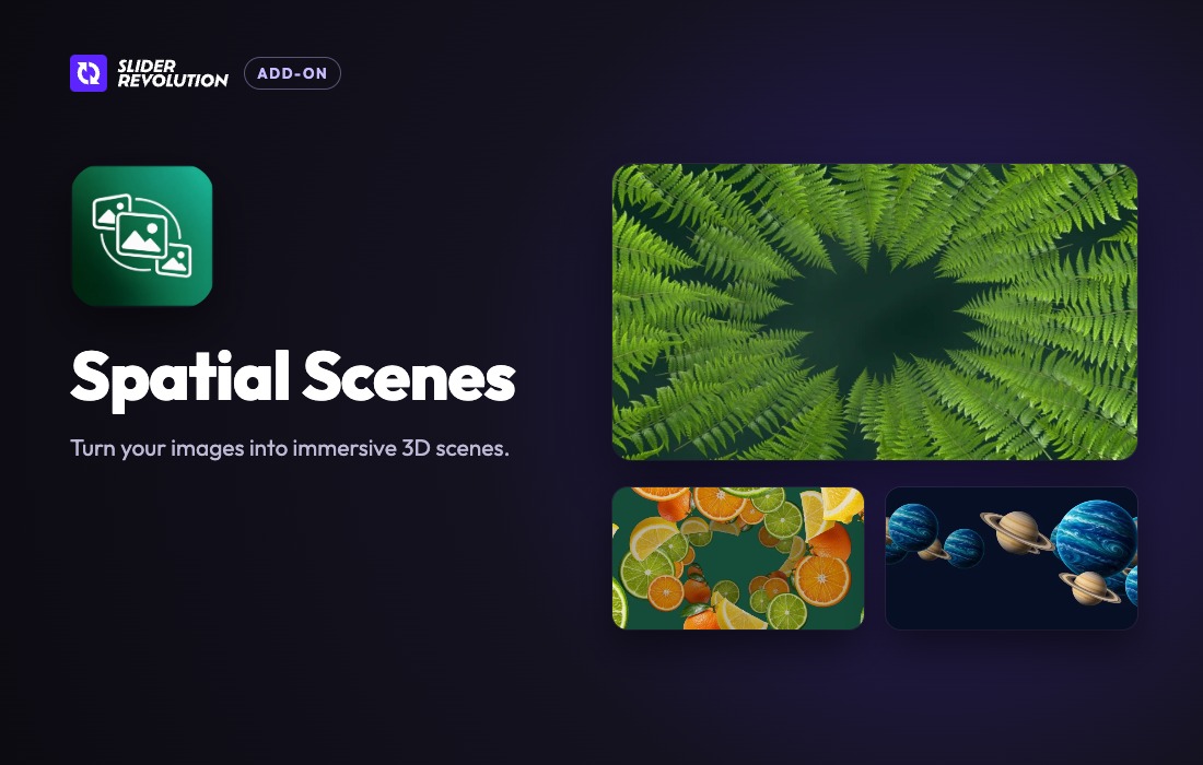 Imagen de portada de Slider Revolution Spatial Scenes Addon (plugin)