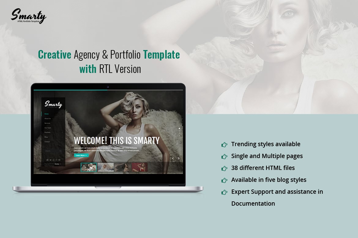 Imagen de portada de Smarty - Portfolio & Photography HTML Template (plantilla web)