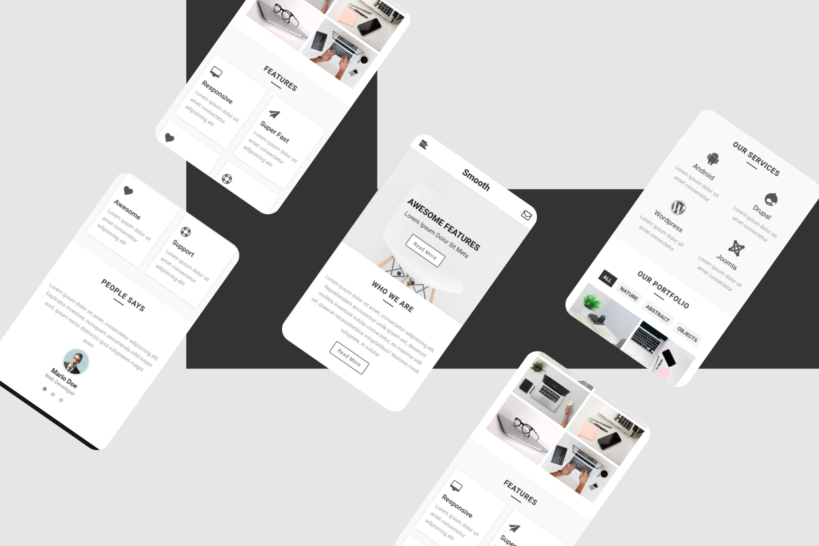 Imagen de portada de Smooth | Mobile Web UI Template (plantilla web)