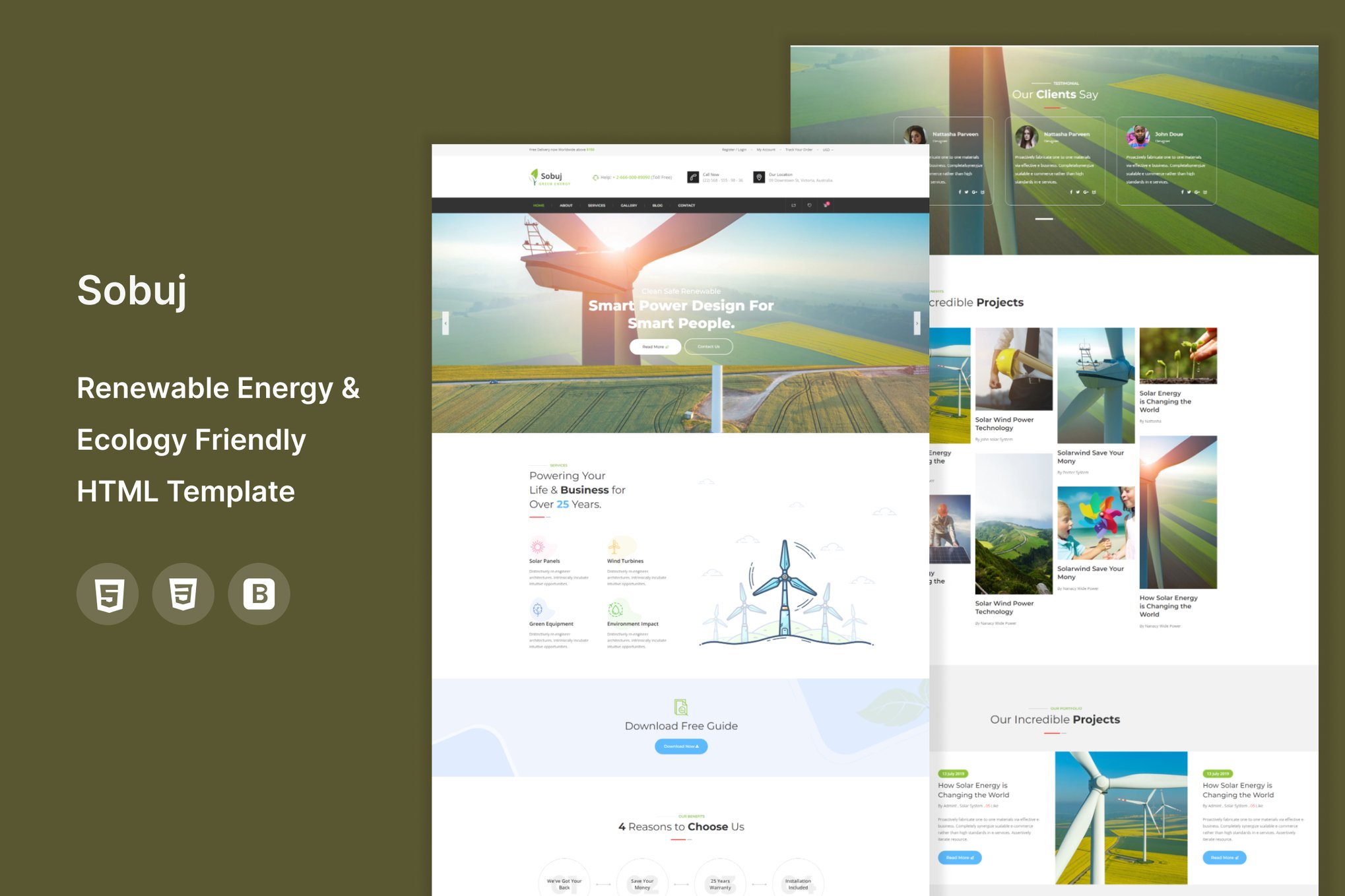 Imagen de portada de Sobuj -Energy & Ecology Industrial Template (plantilla web)