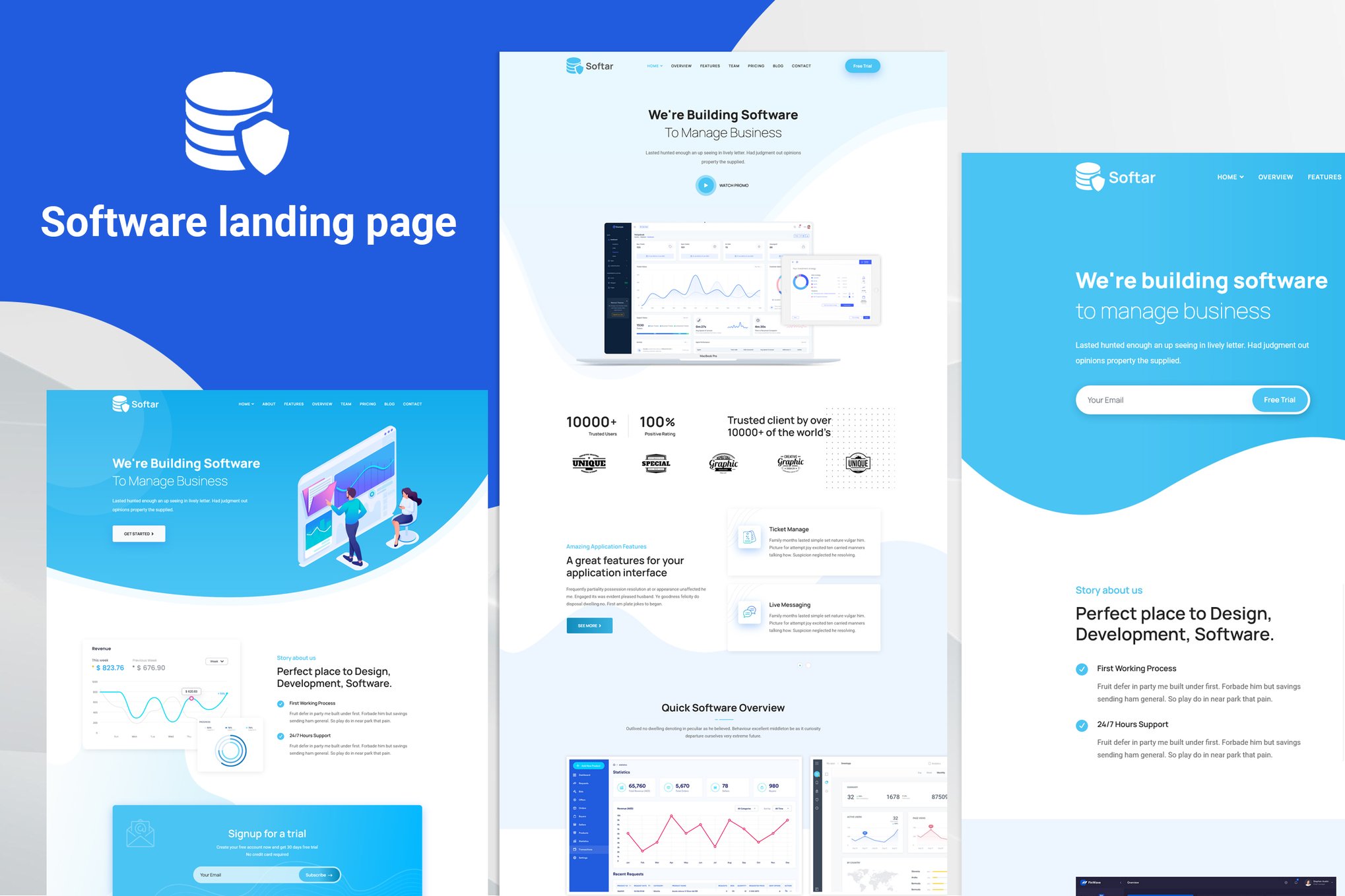 Imagen de portada de Softar - Software Landing Page (plantilla web)