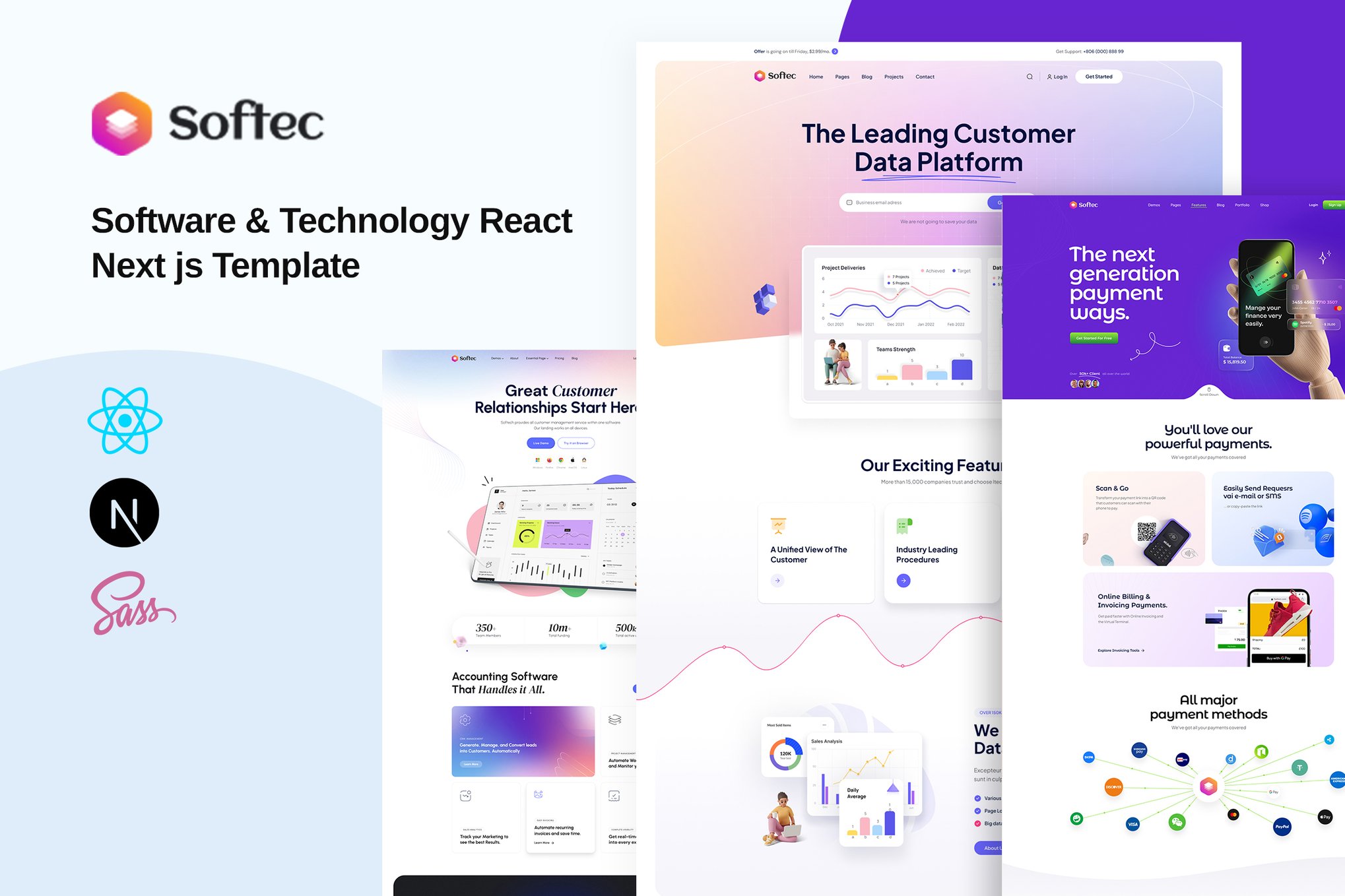Imagen de portada de Softec - Software & Technology React Next js (plantilla web)