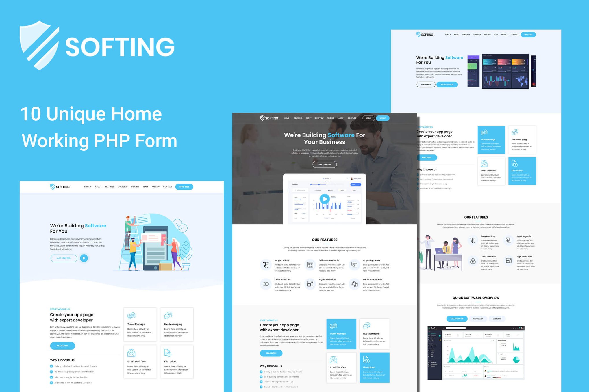 Imagen de portada de Softing - Software Landing Page (plantilla web)
