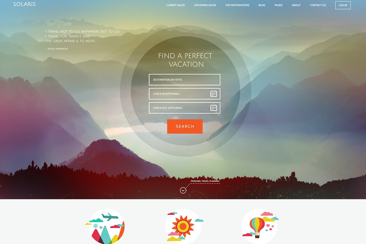 Imagen de portada de Solaris (plantilla web)